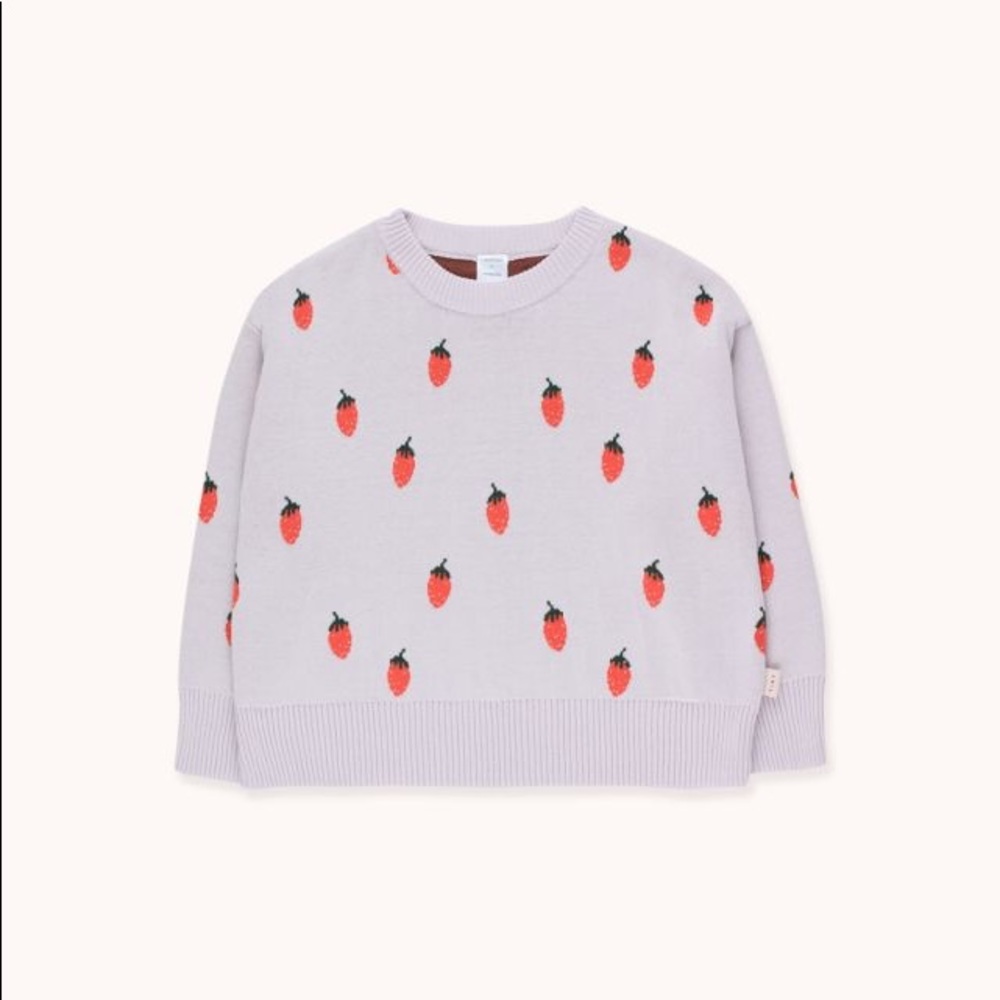 NWOT SS20 Tiny Cottons Strawberries Crop Sweater